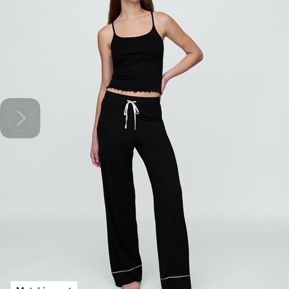 😍SALE😍NWT GAP Black Pajama Pants with White Trim, Small Petite - Picture 3 of 5